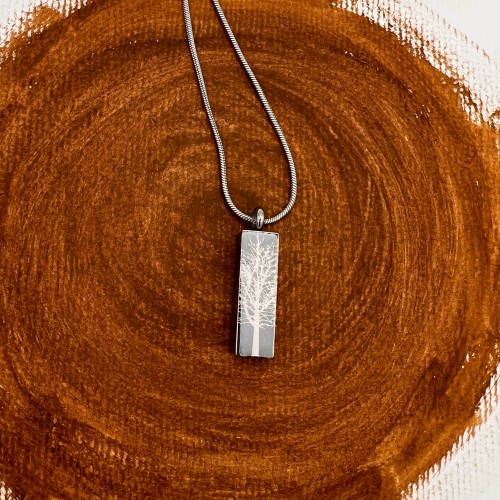 Cremation Jewell TREE ROOT GRAPHITE Pendant