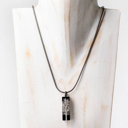 Joya relicario colgante TREE ROOT GRAPHITE