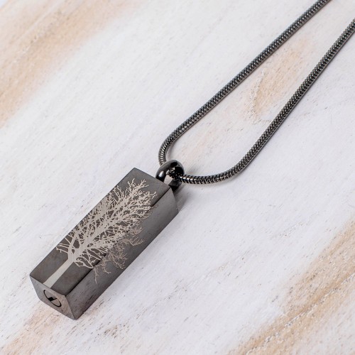 Joya relicario colgante TREE ROOT GRAPHITE 2