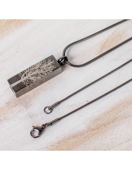 Joya relicario colgante TREE ROOT GRAPHITE